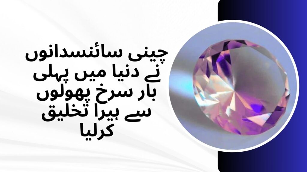-چینی سائنسدانوں نے دنیا میں پہلی بار سرخ پھولوں سے ہیرا تخلیق کرلیا