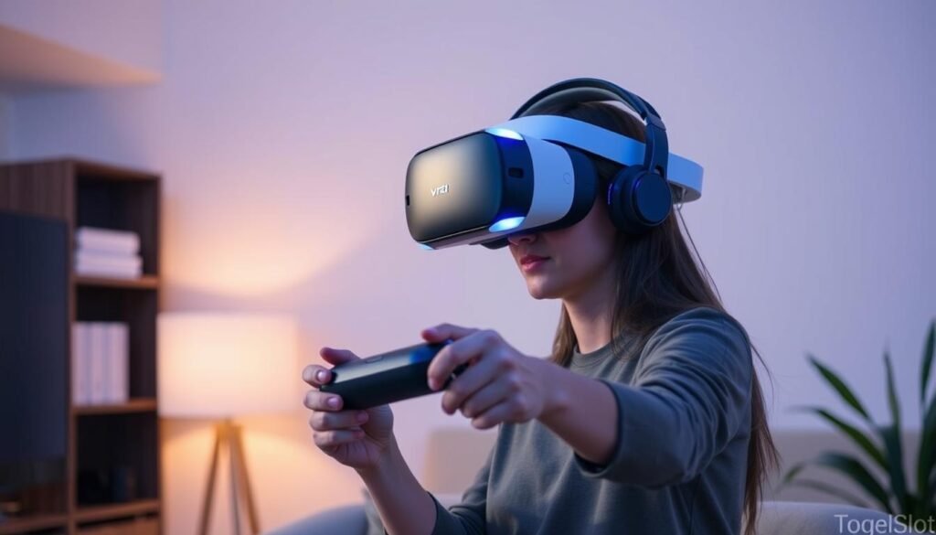 VR headset ergonomic setup