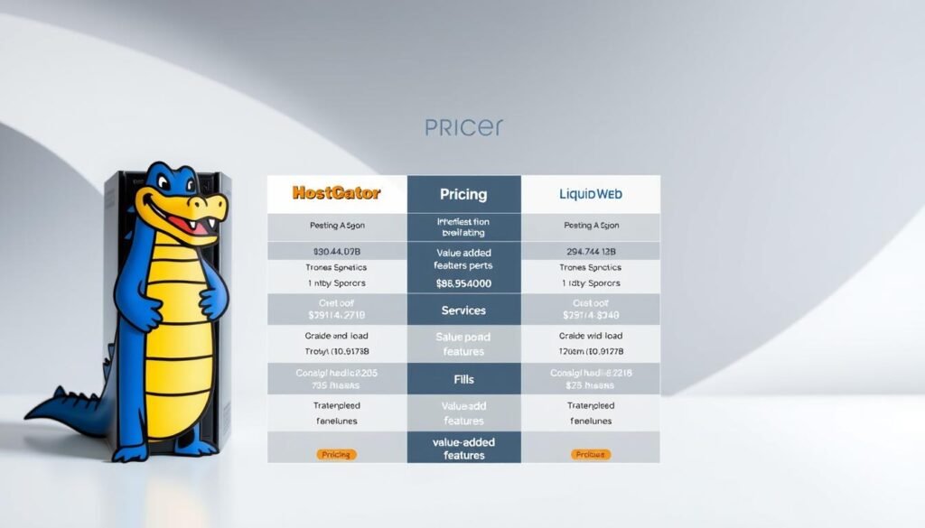 HostGator pricing vs Liquid Web pricing structure